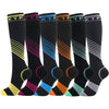 Chaussettes de compression à hauteur du genou à rayures en V - Unisex 6 paires - HelloSock France